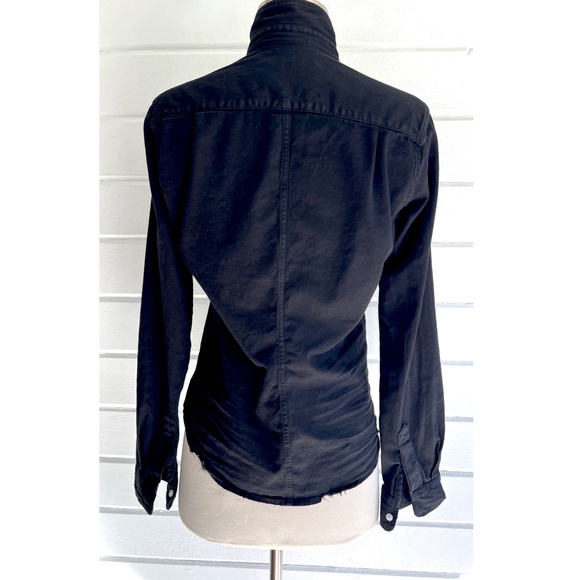 FRANK & EILEEN 'Barry' Tailored Button Up Shirt in Famous Denim - Black - XS - Picture 6 of 12